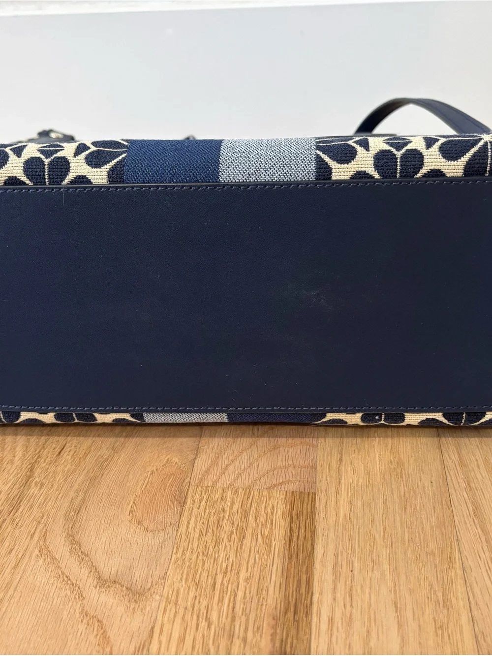 kate spade Navy and Cream Floral Stripe Tote